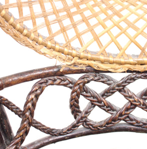 Vintage rattan and wicker arm chair, 1970s