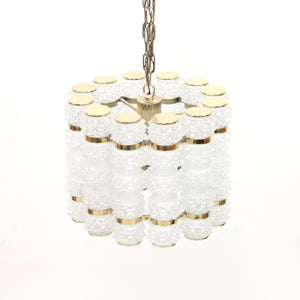 Brass and glass ceiling lamp by Trying Konsthantverk, 1960s