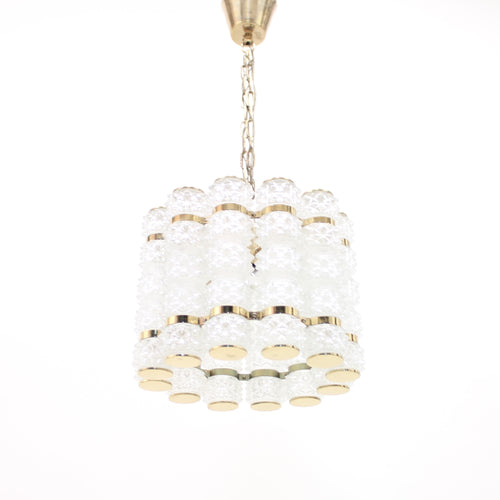 Brass and glass ceiling lamp by Trying Konsthantverk, 1960s