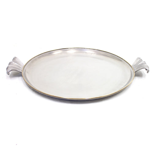 Estrid Ericson, pewter and brass tray for Svenskt Tenn, 1940