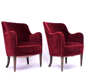 Carl Malmsten, pair of lounge chairs model Konsert for Stockholm Concert Hall, 1926
