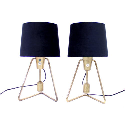 Pair of ASEA brass table- / wall lamps, 1950s