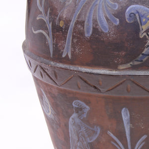 Angelo Ricceri, painted very large terracotta urn / olive jar, early 20th century