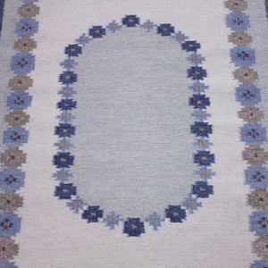 Swedish flat weave Röllakan carpet, 1950s