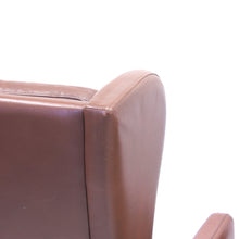 Load image into Gallery viewer, Pair of Scandinavian leather wingback chairs, attributed to Stouby, 1970s