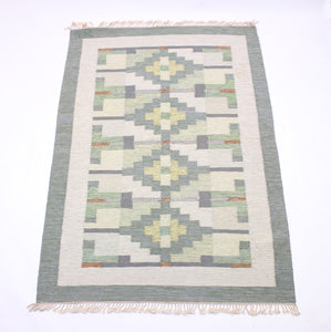 Swedish flat weave Röllakan carpet, 1950s