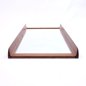 Rare vintage Scandinavian Luxus teak wall mirror, 1960s