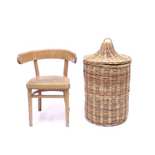 Load image into Gallery viewer, Large vintage wicker basket with lid, ca 1970s