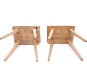 Carl Malmsten, pair of Visingsö pine stools, Karl Andersson & söner, 1950s