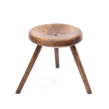 Load image into Gallery viewer, Rustic oak work stool, mid 20th century