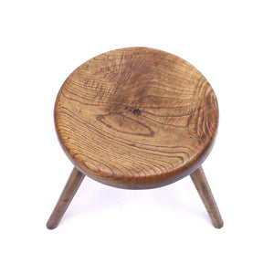 Rustic oak work stool, mid 20th century