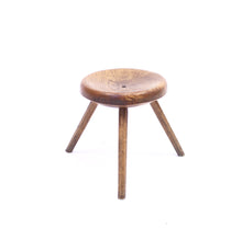 Load image into Gallery viewer, Rustic oak work stool, mid 20th century