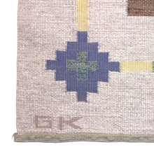 Load image into Gallery viewer, Swedish flat weave Röllakan carpet signed GK, 1950s