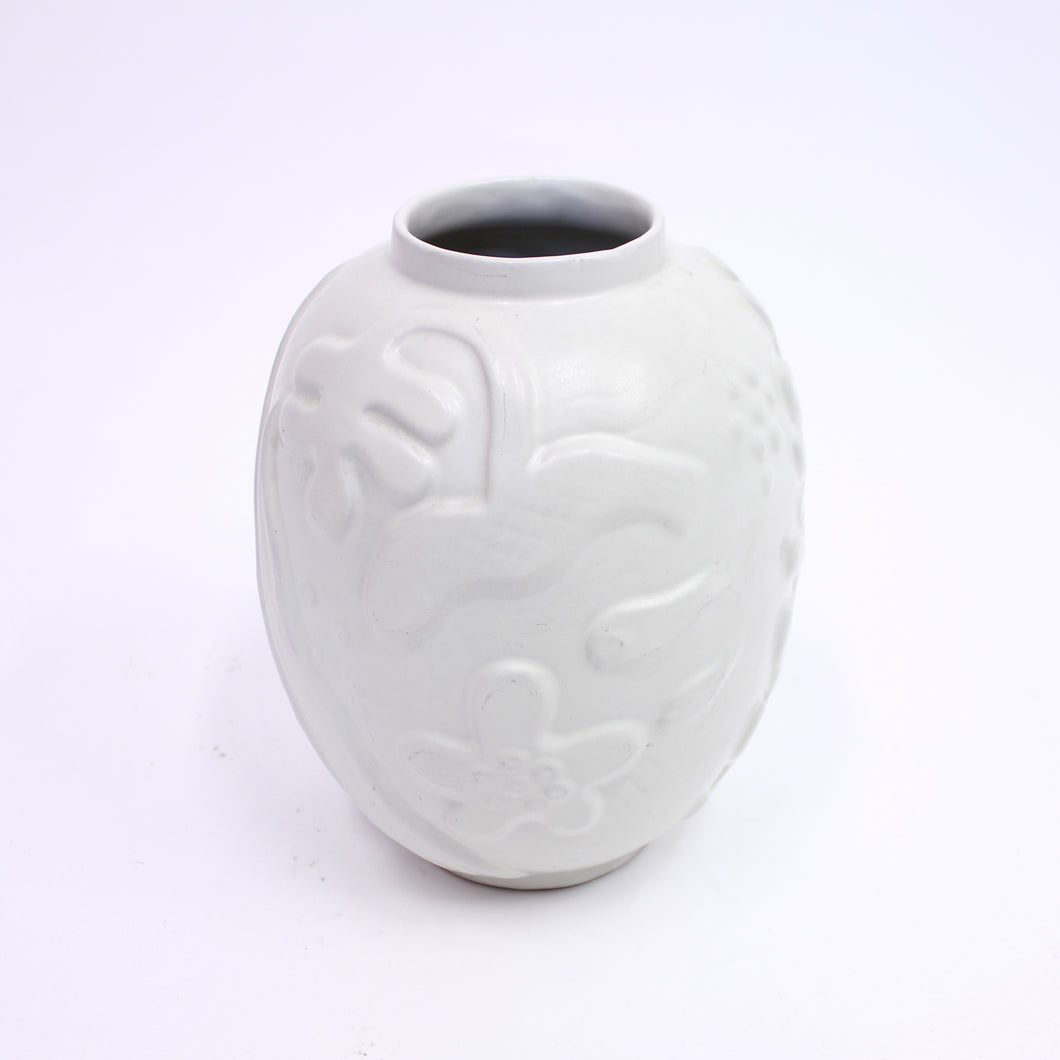 Anna-Lisa Thomson, white earthenware vase, Upsala Ekeby, 1950s