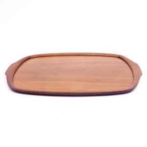 Solid Swedish teak tray produced by Karl Holmberg, 1960s