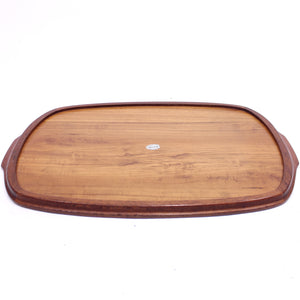 Solid Swedish teak tray produced by Karl Holmberg, 1960s