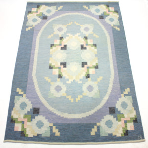 Rare Ingegerd Silow, flat weave Röllakan carpet, 1950s