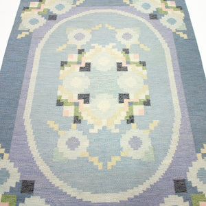 Rare Ingegerd Silow, flat weave Röllakan carpet, 1950s