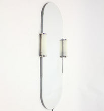 Load image into Gallery viewer, Art Deco wall mirror with lamps, 1930s