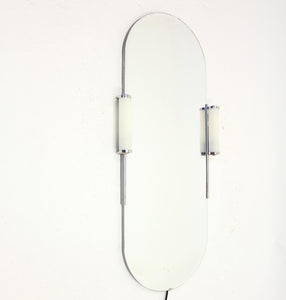 Art Deco wall mirror with lamps, 1930s