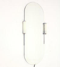 Load image into Gallery viewer, Art Deco wall mirror with lamps, 1930s