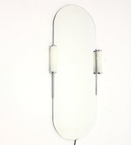Art Deco wall mirror with lamps, 1930s