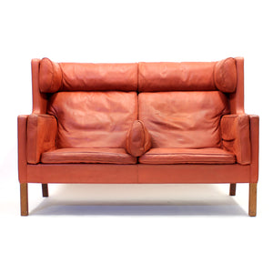 Børge Mogensen, Coupe leather sofa 2192, for Frederica, 1980s