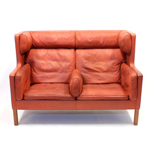 Børge Mogensen, Coupe leather sofa 2192, for Frederica, 1980s