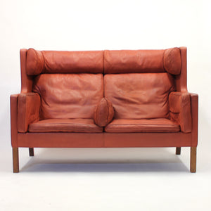 Børge Mogensen, Coupe leather sofa 2192, for Frederica, 1980s