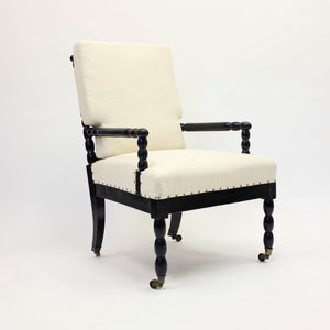 Antique ebonized bobbin turned chair, ca 1910