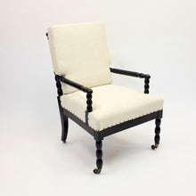 Load image into Gallery viewer, Antique ebonized bobbin turned chair, ca 1910