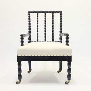 Antique ebonized bobbin turned chair, ca 1910