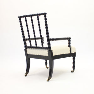 Antique ebonized bobbin turned chair, ca 1910