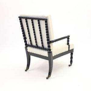 Antique ebonized bobbin turned chair, ca 1910