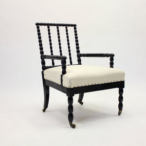 Antique ebonized bobbin turned chair, ca 1910