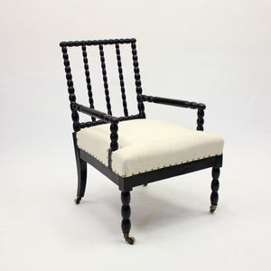 Antique ebonized bobbin turned chair, ca 1910