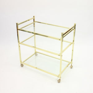 Minimalist Scandinavian brass bar trolley, 1970s