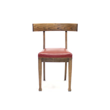 Load image into Gallery viewer, Oak and leather Klismos chair, early 20th century