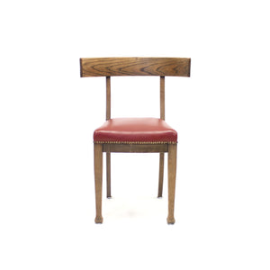 Oak and leather Klismos chair, early 20th century