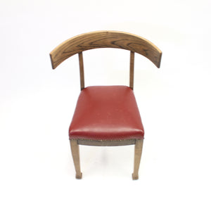 Oak and leather Klismos chair, early 20th century