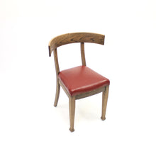 Load image into Gallery viewer, Oak and leather Klismos chair, early 20th century