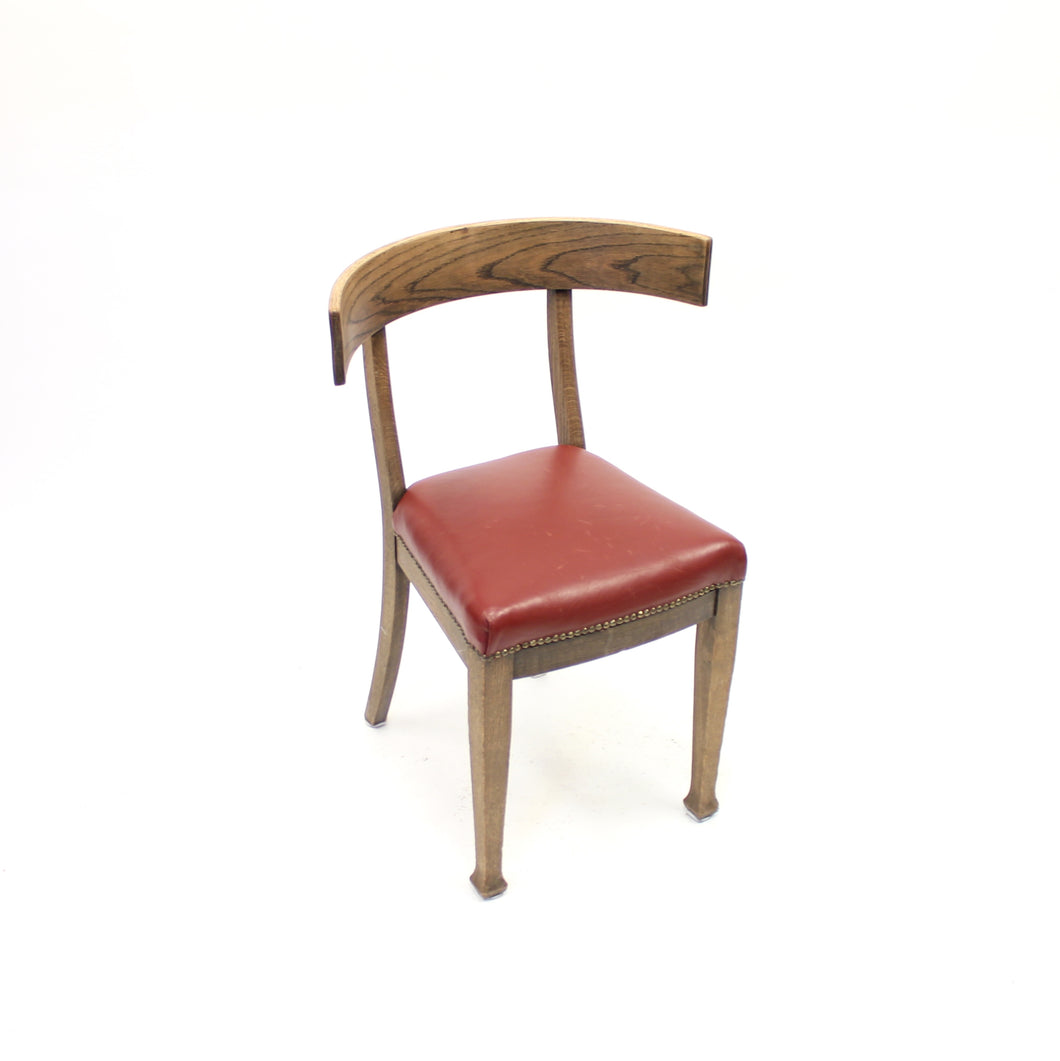 Oak and leather Klismos chair, early 20th century