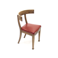 Load image into Gallery viewer, Oak and leather Klismos chair, early 20th century