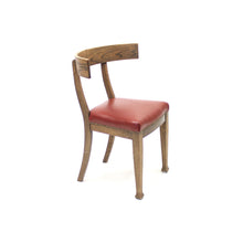 Load image into Gallery viewer, Oak and leather Klismos chair, early 20th century