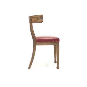 Oak and leather Klismos chair, early 20th century
