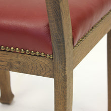 Load image into Gallery viewer, Oak and leather Klismos chair, early 20th century
