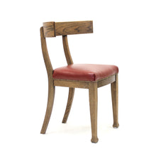 Load image into Gallery viewer, Oak and leather Klismos chair, early 20th century