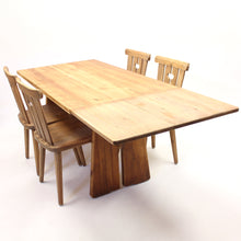 Load image into Gallery viewer, Swedish  pine dining set, attr. to Göran Malmvall, Sportstugemöbel, ca 1950