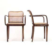Load image into Gallery viewer, Josef Frank/Josef Hoffmannn, pair of armchairs model A 811/1 F for Thonet, 1930s