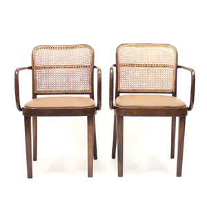 Josef Frank/Josef Hoffmannn, pair of armchairs model A 811/1 F for Thonet, 1930s